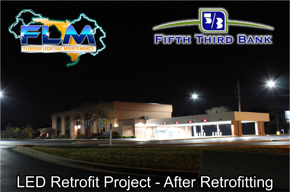 LED Lighting Retrofit and Electrical Services for FifthThird Bank before photo 3