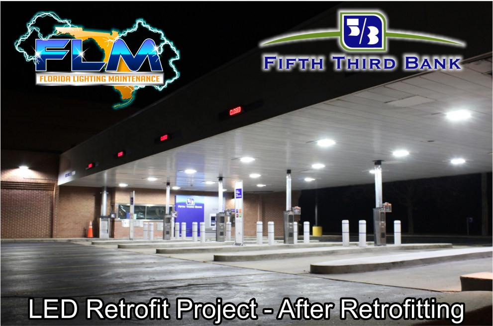 LED Lighting Retrofit and Electrical Services for FifthThird Bank after photo 1