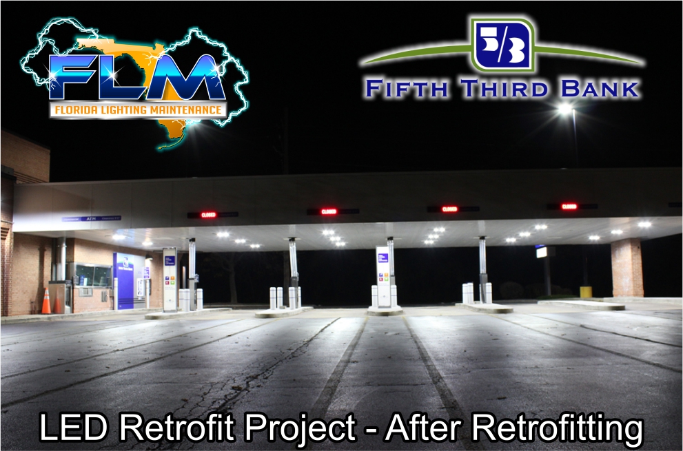 LED Lighting Retrofit and Electrical Services for FifthThird Bank after photo 2