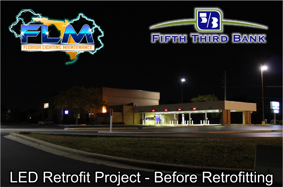 LED Lighting Retrofit and Electrical Services for FifthThird Bank before photo 3